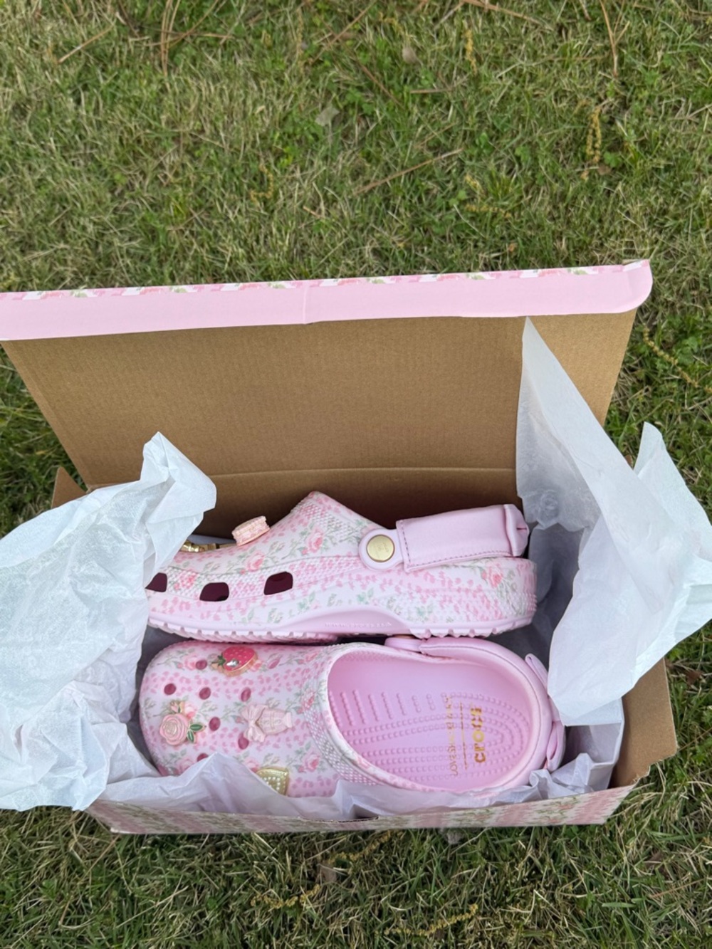 NWT LoveShackFancy x Crocs Classic Clog - Pink Milk SZ8 - Picture 2 of 7